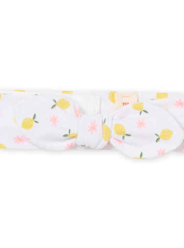 White headband with lemon and flower print baby girl NYIHOBAN / 22SI09T1BAN000