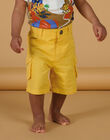 Saffron yellow plaid Bermuda shorts RUJUNBER1 / 23SG10U1BER113