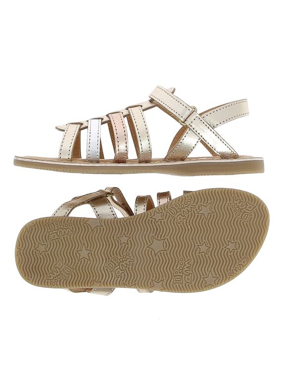 Girls' leather sandals CFSANDMET / 18SK35WID0E954