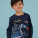 Boy's midnight blue dragon and space t-shirt