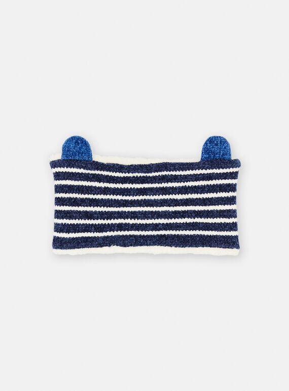Blue neck warmer with stripes print SYUGROSNO / 23WI1091SNO622