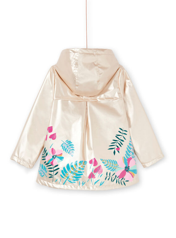 Golden raincoat with floral print LANAUIMPER / 21S901R2IMPK008