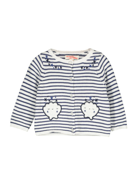Baby girls' striped cardigan FINECAR1 / 19SG09B1CAR000