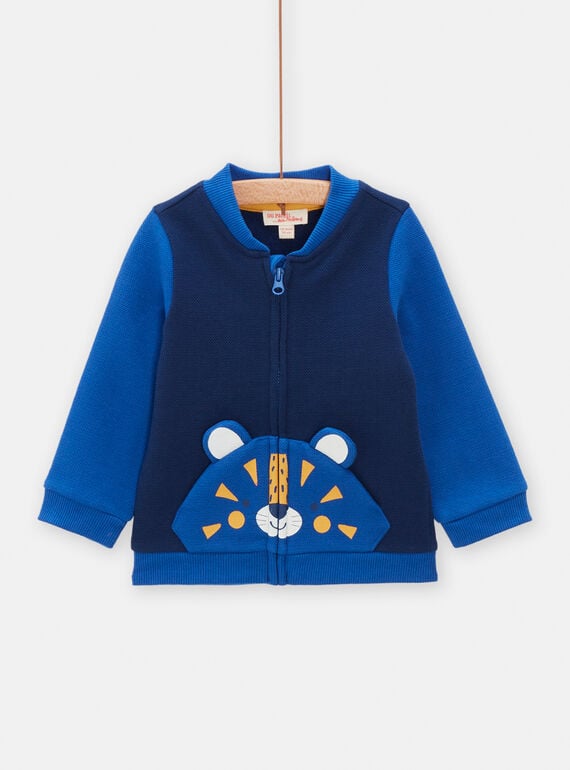 Baby Boy Blue Teddy Vest with Tiger Design TUJOGIL1 / 24SG1081GILC214
