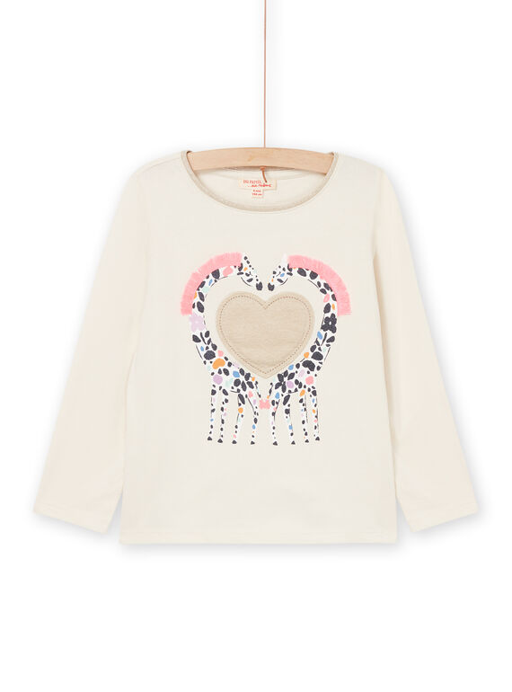 Heart and giraffe animation T-shirt PARETEE1 / 22W901T1TML003