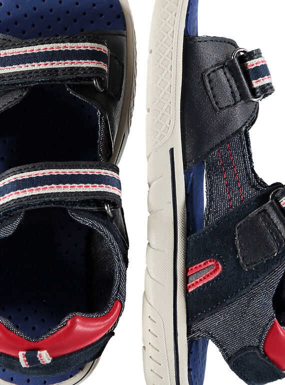 Boys' smart sandals in two fabrics FGSANDSPOR / 19SK36D1D0E070