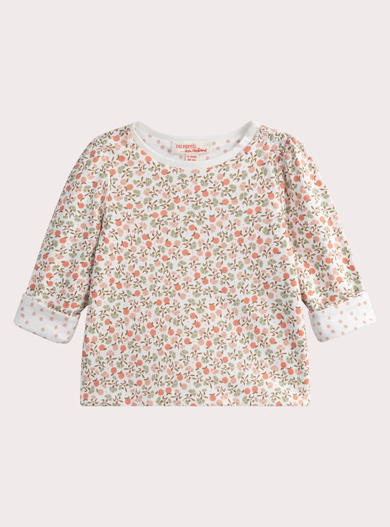 Baby girls' reversible printed T-shirt WILANTEE1 / 25SG0944TMLA001