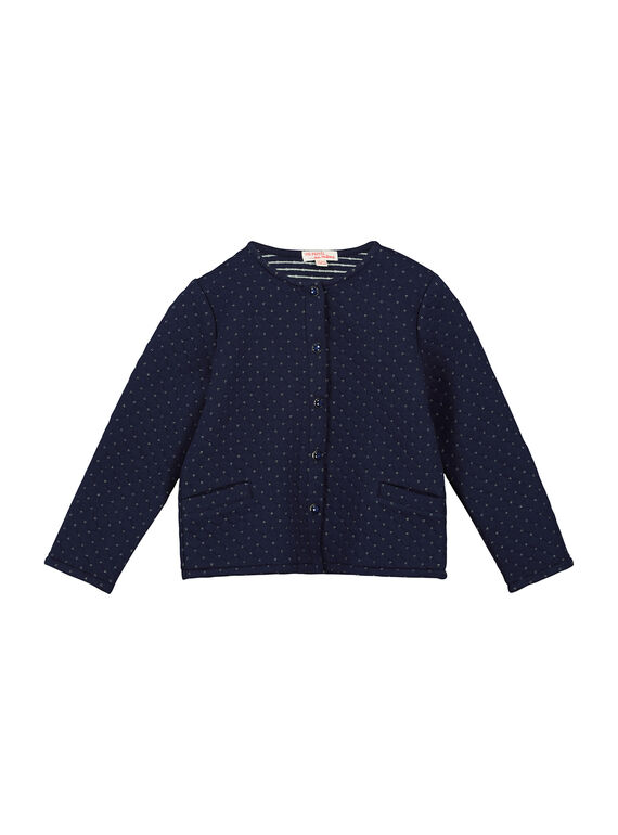 Girls' glitter fleece cardigan FAJOCAR3 / 19S901Y3D3C070