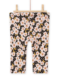 Baby Girl Gray Floral Print Pants with Lining MIHIPAN2 / 21WG09U1PANJ905