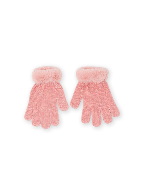 Old pink fake fur gloves child girl MYASAUGAN2 / 21WI0164GAN303