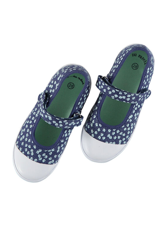 Girls' printed canvas Mary-Janes FFBABSHEL / 19SK35B1D17070