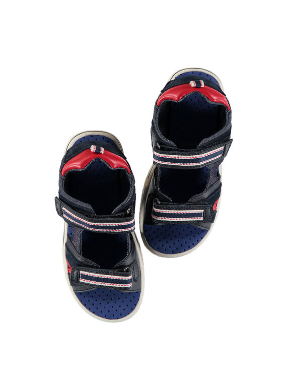 Boys' smart sandals in two fabrics FGSANDSPOR / 19SK36D1D0E070