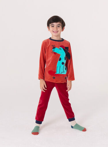 Red velvet pajamas for boys  VEGOPYJWAF / 24WH1299PYJF526
