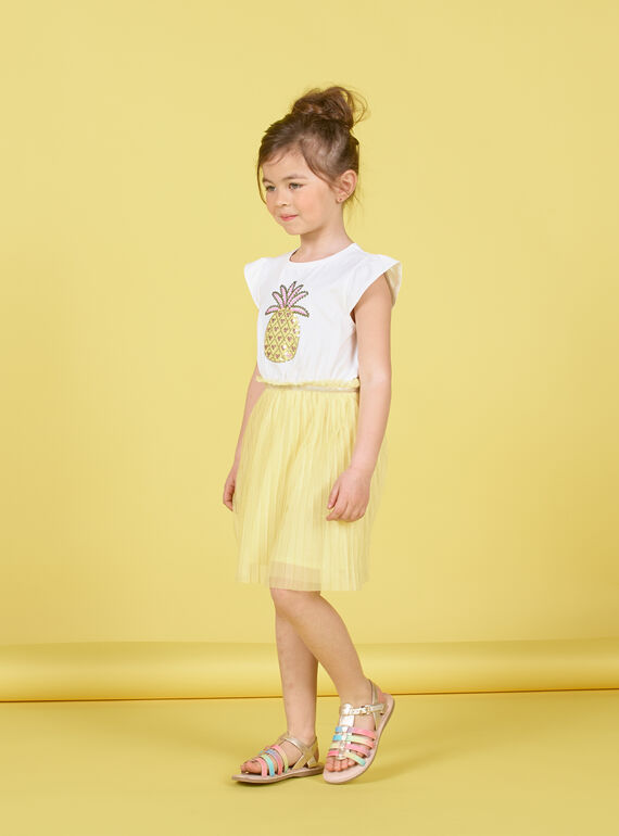 White and yellow dress child girl LAJAUROB5 / 21S901O5ROB000