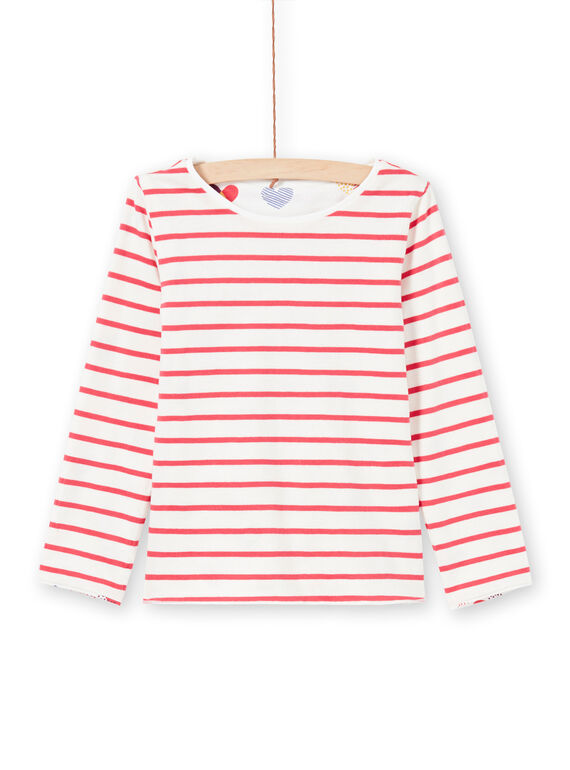 Girl's reversible ecru and red T-shirt MAMIXTEE2 / 21W901J4TML001