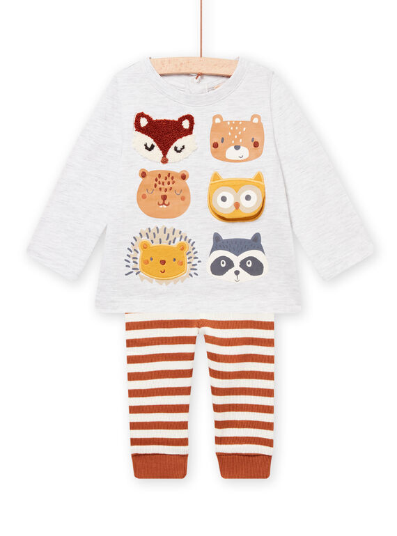 baby boy grey t-shirt and leggings set MUSAUENS / 21WG10P1ENSJ920