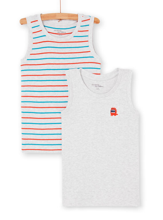 Set of 2 grey and red tank tops for boys and girls LEGODELMON / 21SH1222HLIJ920