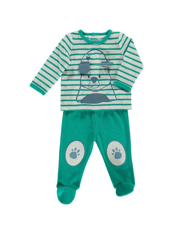 Baby boys' velour pyjamas CEGUPYJDOG / 18SH1442PYJ099