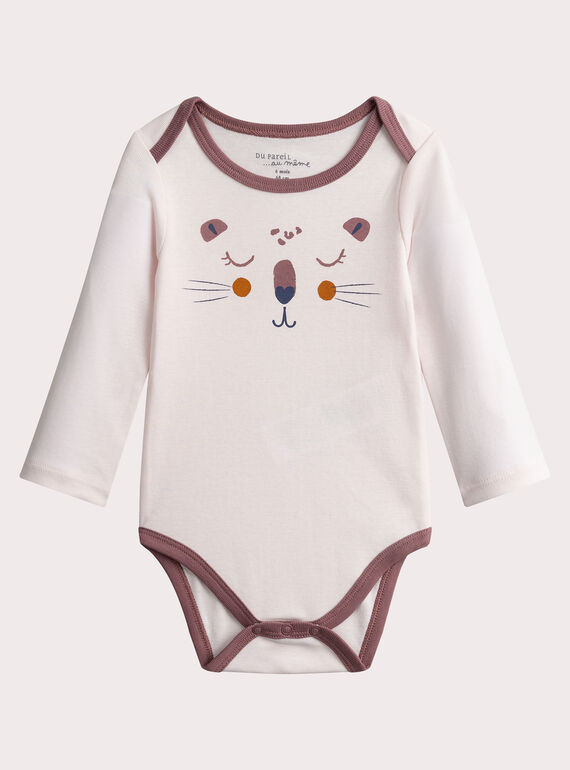 Set of 2 body manChes longgues with panther print for baby girl  VEFIBODPAN / 24WH1383BDLD305