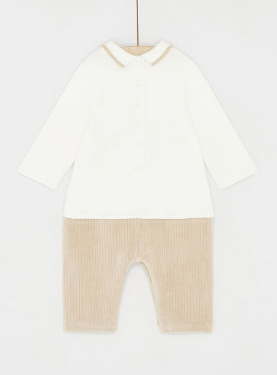 Off-white and sand animal print jumpsuit SOU1COM2 / 23WF0411CBLA001