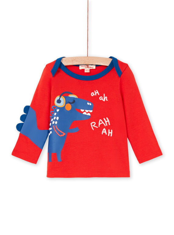 Red and blue baby boy t-shirt LUCANTEE1 / 21SG10M1TMLF505