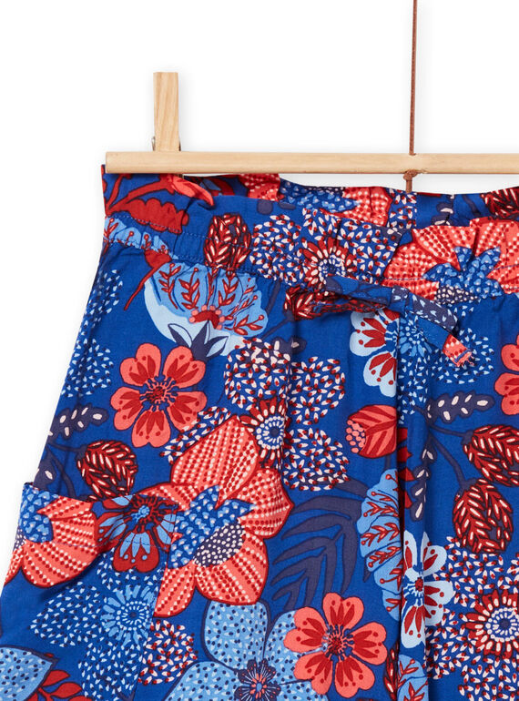 Child girl blue floral shorts NASANSHORT2 / 22S901S2SHO707