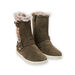 Khaki green suede lined boots child girl