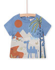Baby Boy Ice Blue Short Sleeve T-Shirt NUSANTI3 / 22SG10S2TMC219