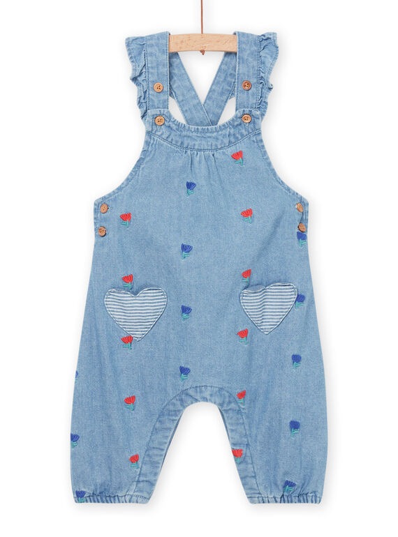 Denim dungarees with floral embroidery RINAUSAL / 23SG09N1SALP269