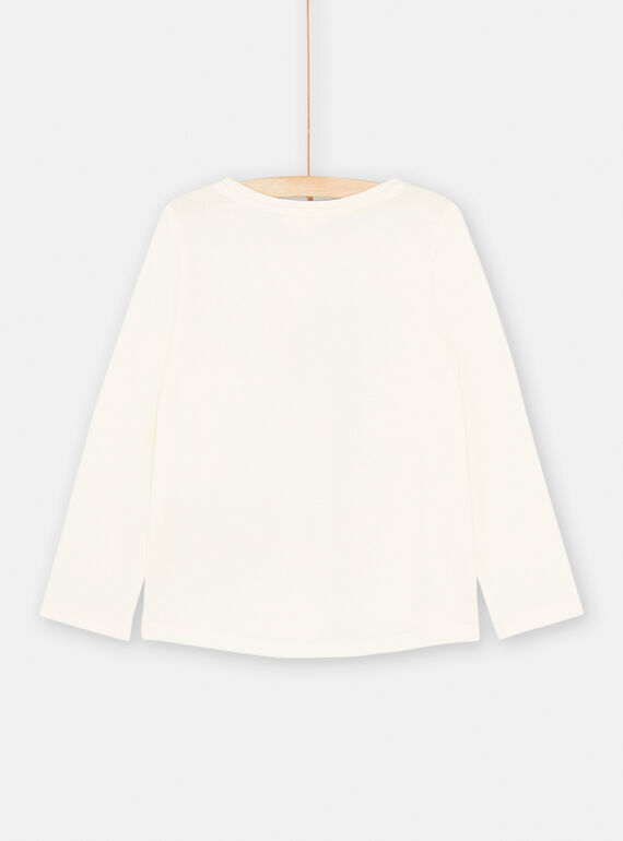 Girl's ecru doe T-shirt SAKHOTEE2 / 23W901Q2TML001