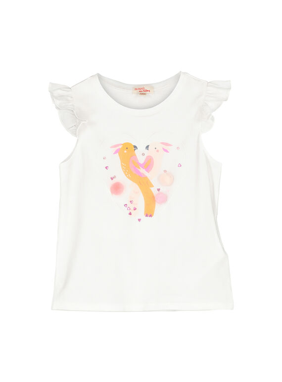 Girls' short-sleeved T-shirt FAPOTI3 / 19S901C1TMC000