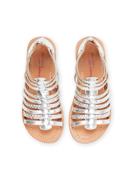 Silver leather sandals RASANDSILVER / 23KK3565D0E956