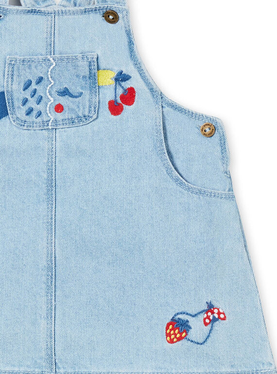 Girl's baby jeans overalls dress LICANROB1 / 21SG09M1ROBP272