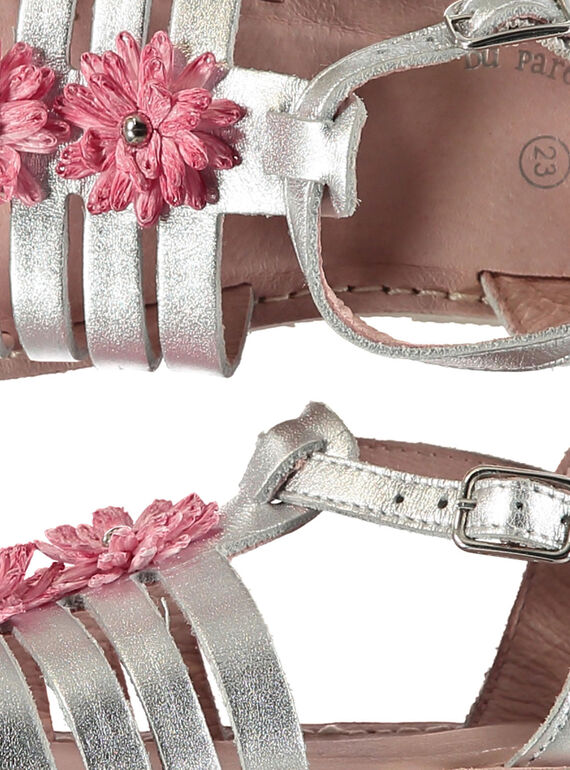 Baby girls' smart leather sandals FBFSANDCHIC / 19SK37C1D0E956