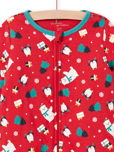 Baby boy red Christmas print romper MEGAGRENOEL / 21WH14F2GRE050