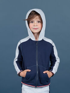 Boy's navy blue and grey hoodie MOJOJOH1 / 21W90212JGH705