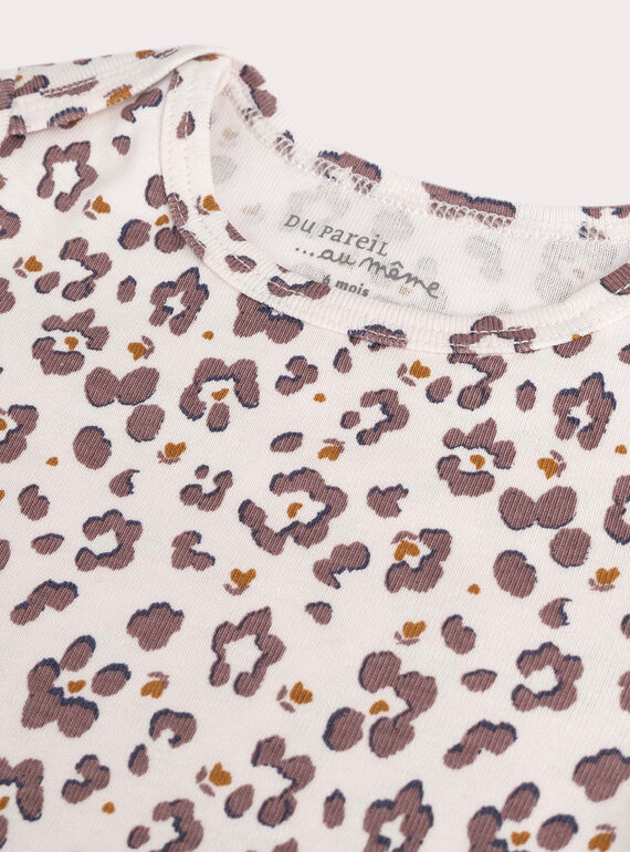 Set of 2 body manChes longgues with panther print for baby girl  VEFIBODPAN / 24WH1383BDLD305