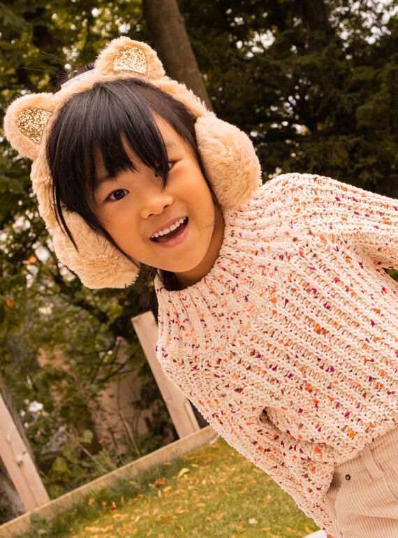 Ecru sweater with colorful plumeti motif SALOPULL2 / 23W901R1PUL003