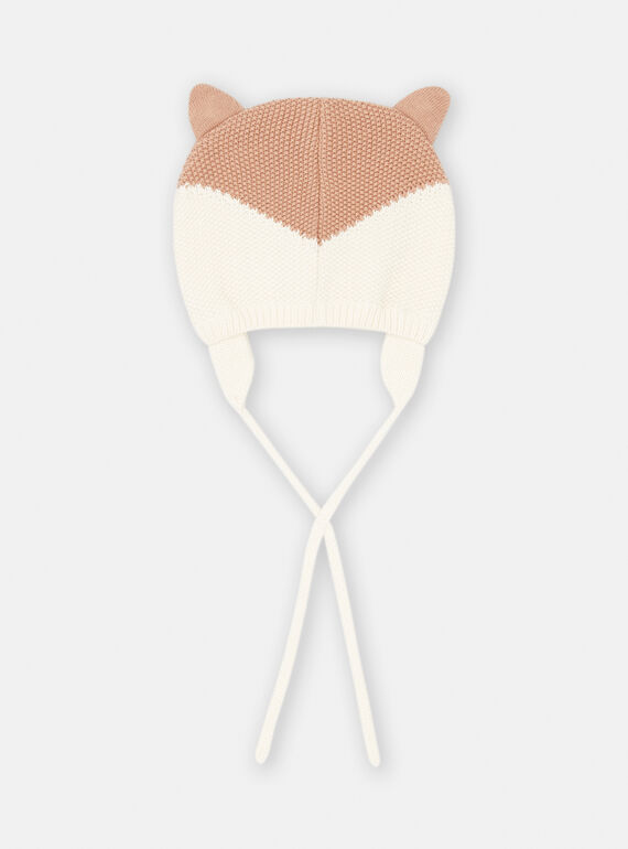 Off-white and brown hat, soft and warm, mixed SOU2BON / 23WF4221BONA001