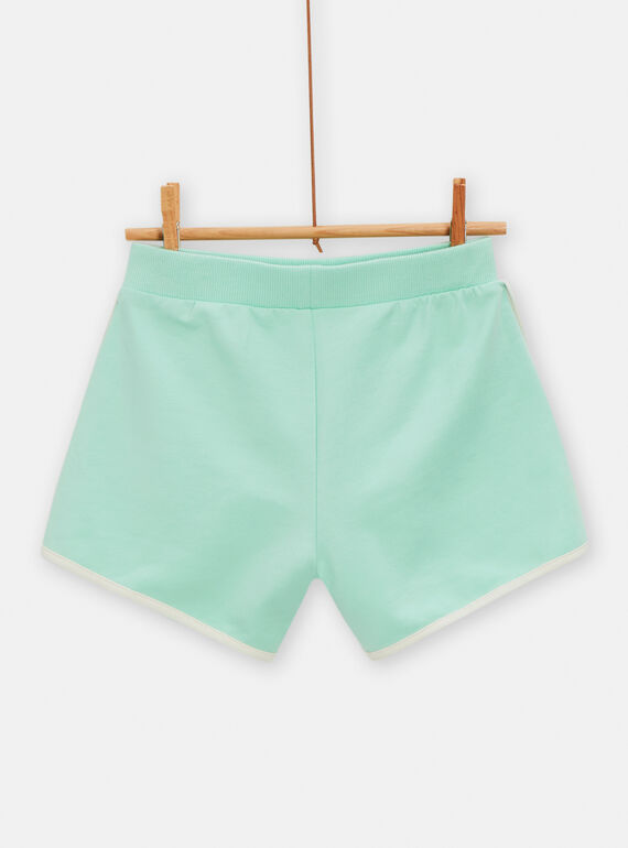 Water green casual shorts for girls TAJERSHORT2 / 24S901D1SHOC215
