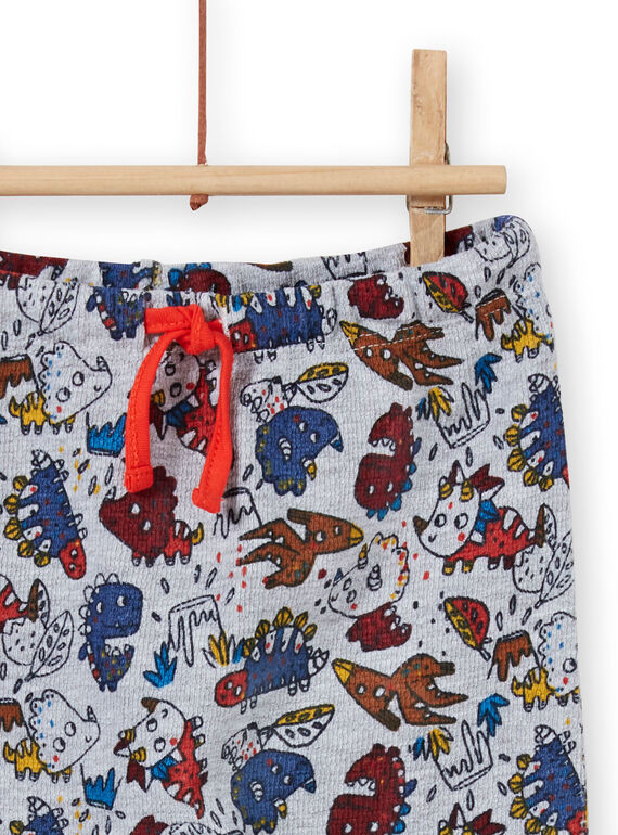 Baby boy's grey mottled dinosaur print pants MUPAPAN1 / 21WG10H2PAN943