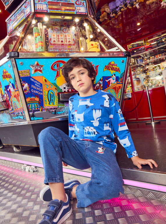 Long-sleeved dog print T-shirt  WOKATEE2 / 25S90233TMLC212