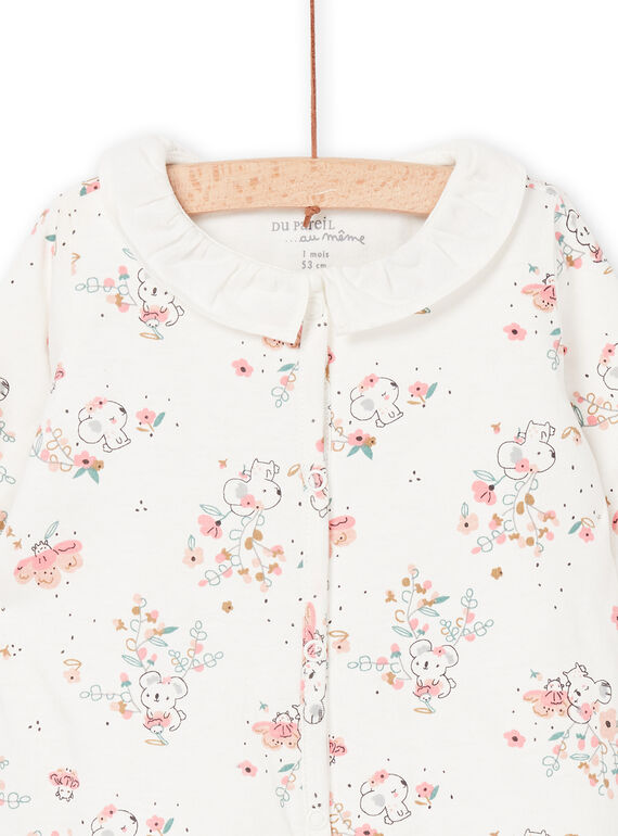 Koala and flower print sleep suit POU1GRE2 / 22WF0381GRE001