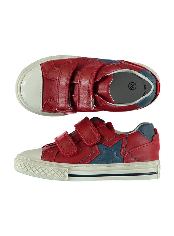 Boys' smart two-tone leather trainers FGBASSTAR / 19SK3635D3F050