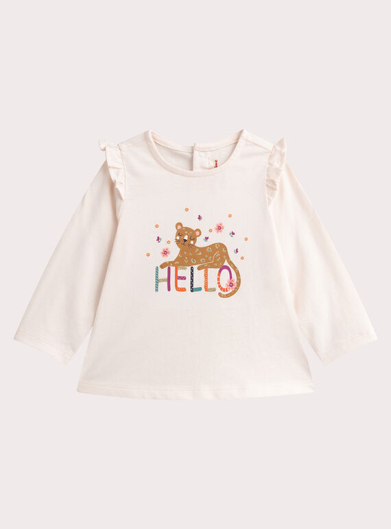 Leopard animation T-shirt for baby girl VIKOTEE1 / 24WG0931TML002