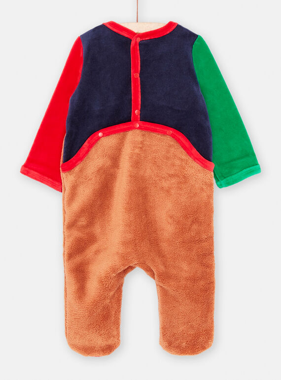 Midnight blue and brown Christmas romper for baby boy SEGAGRENOREN / 23WH14T2GRE705