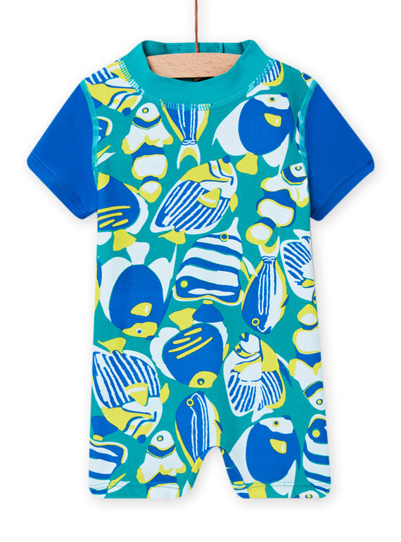 Baby boy Caribbean blue bathing suit with fish print NYUCOMUVEX2 / 22SI10L5MAIC242