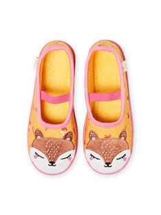 Yellow fox slippers child girl MAPANTREN / 21XK3531D07010