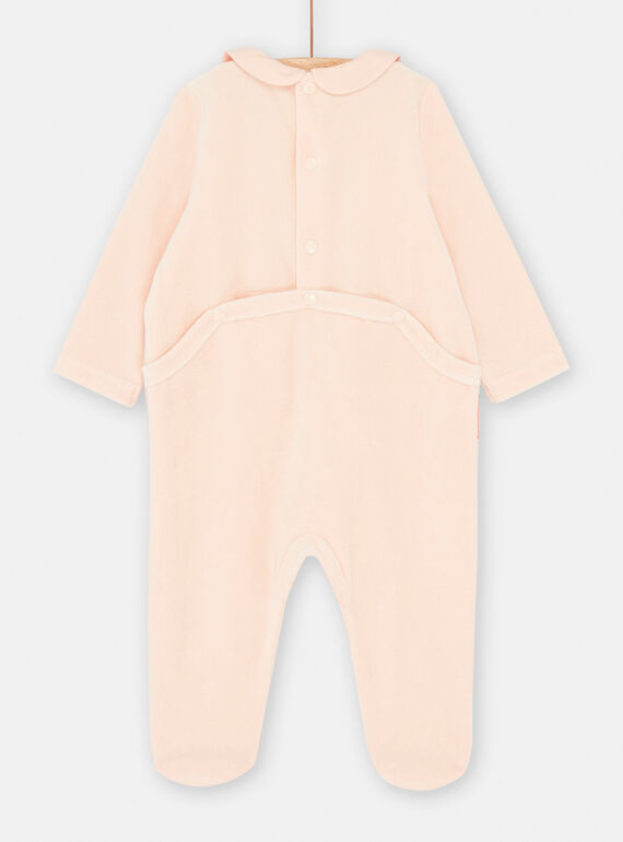 Baby girl pink velvet romper SEFIGREMAM / 23WH1342GRE009
