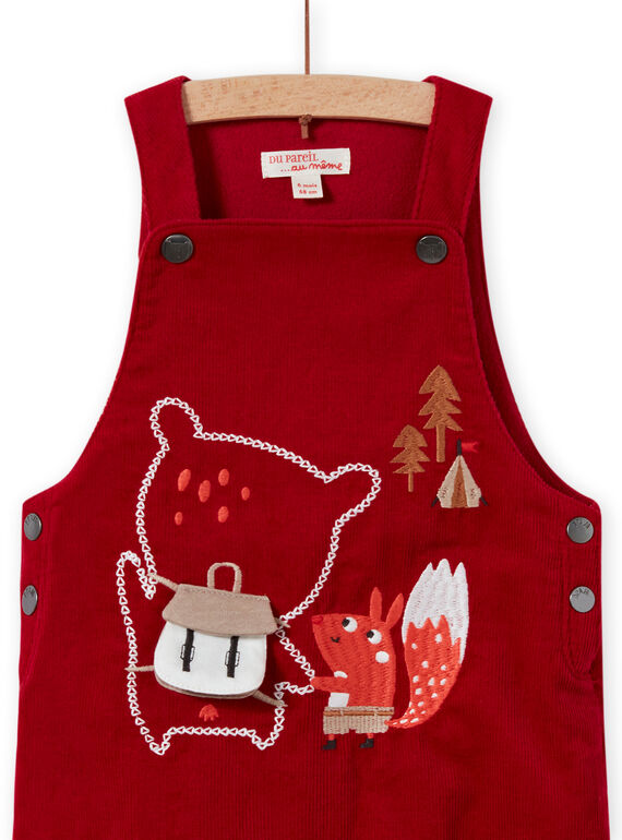 Baby boy's red corduroy overalls with fancy pattern MUFUNSAL1 / 21WG10M2SAL510